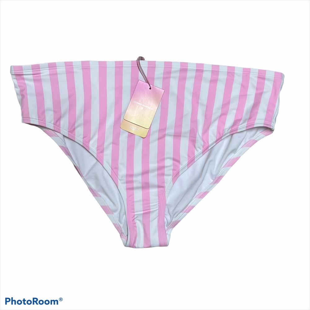Stoney Clover Women's Scoop Striped Bikini Bottom NWT